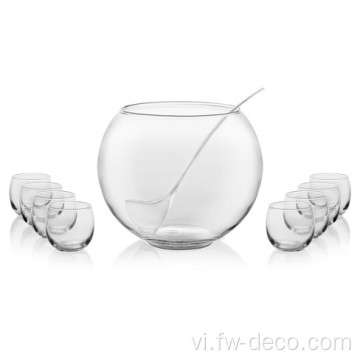 Thủy tinh Opal Soup Punch Bowl và Spoon Set